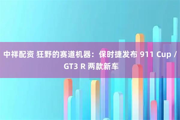 中祥配资 狂野的赛道机器：保时捷发布 911 Cup / GT3 R 两款新车